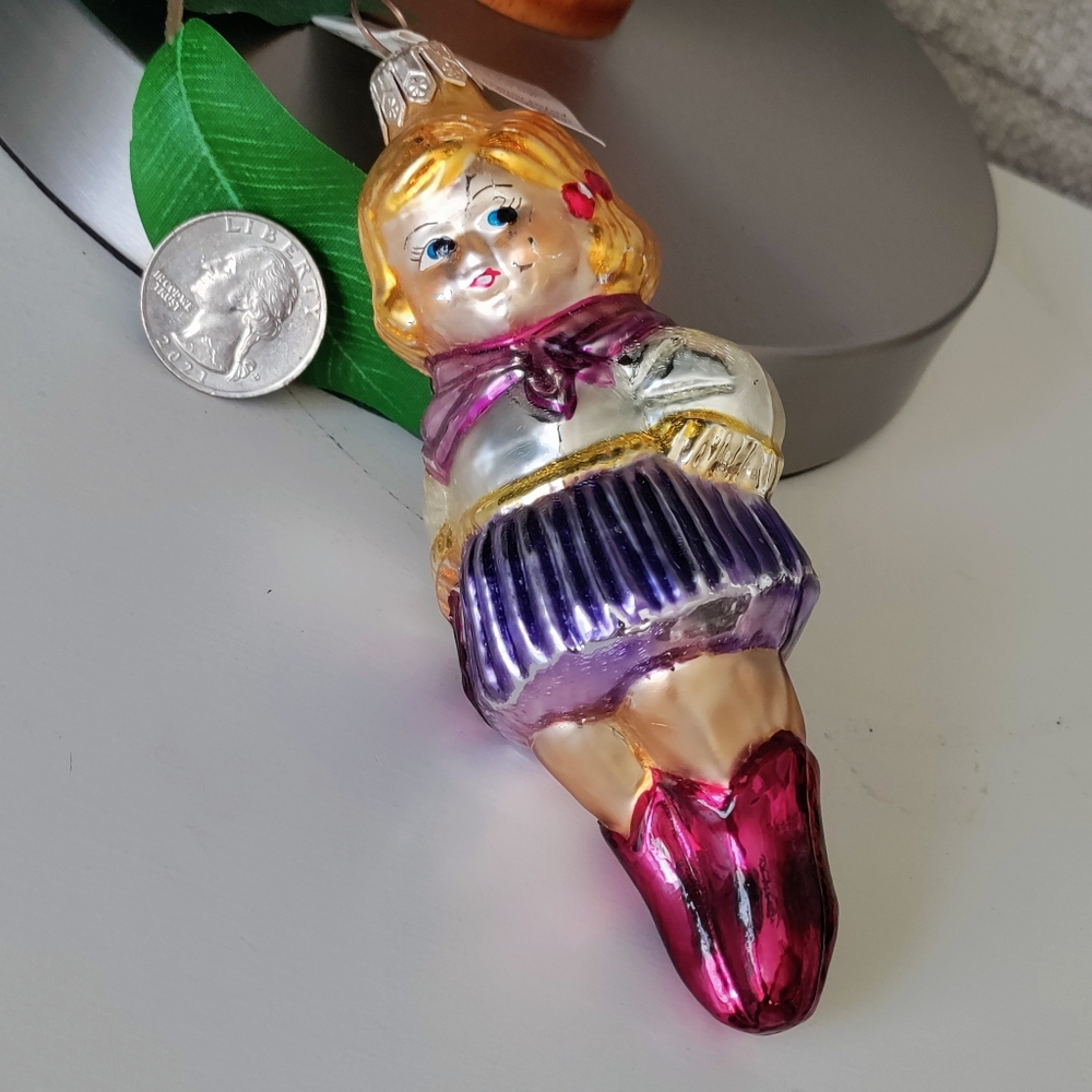 Vintage Christopher Radko Christmas Ornament 1994 Girl in Red Boots 5"